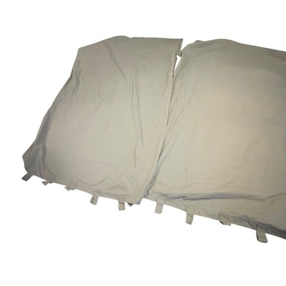 Set of 2 Woolrich Thick Cotton Twill Khaki Curtain Tab Panels Beige 52" x 80" - Picture 2 of 9